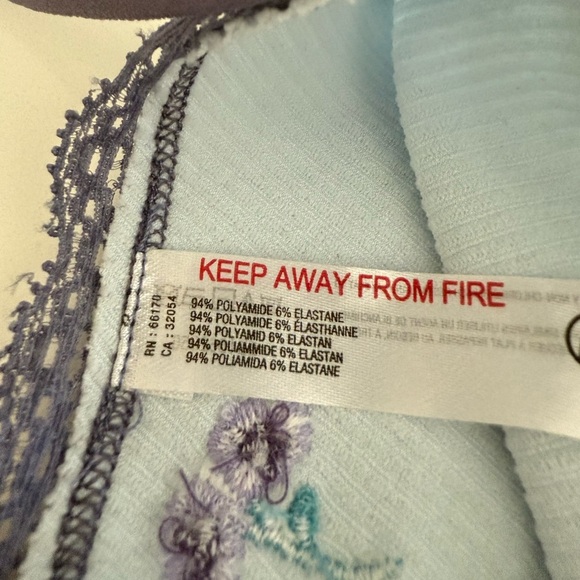 Out From Under Women Blue Floral Ribbed Seamless Cami Tank Top Size L Y2K Trend - Picture 7 of 9